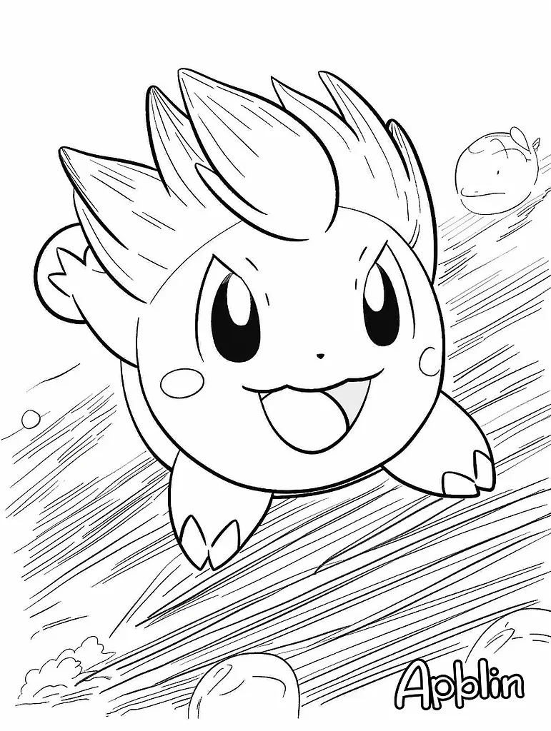 Playful Applin Coloring Page 4