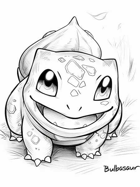 Cheerful Bulbasaur Coloring Page - 3