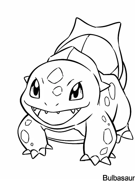 Cheerful Bulbasaur Coloring Page - 1