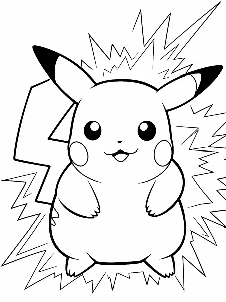 Pikachu with electric sparks background