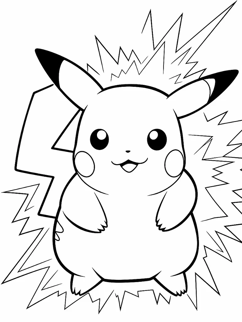 Pikachu with electric sparks background