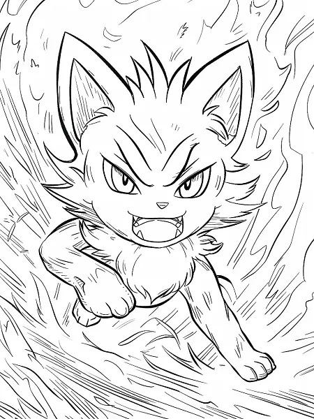 Ceruledge Pokemon Coloring Page - Fierce and Fiery - 1