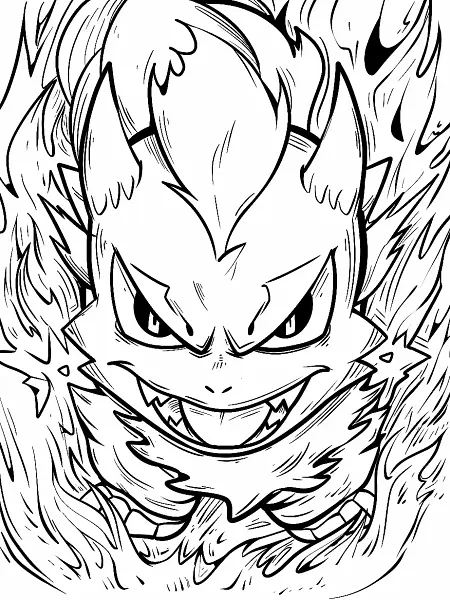 Ceruledge Pokemon Coloring Page - Fierce and Fiery - 0