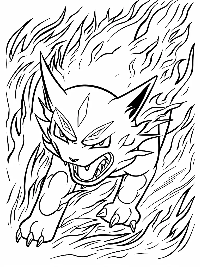 Ceruledge Pokemon Coloring Page - Fierce and Fiery 4