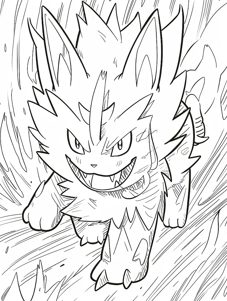 Ceruledge Pokemon Coloring Page - Fierce and Fiery 3