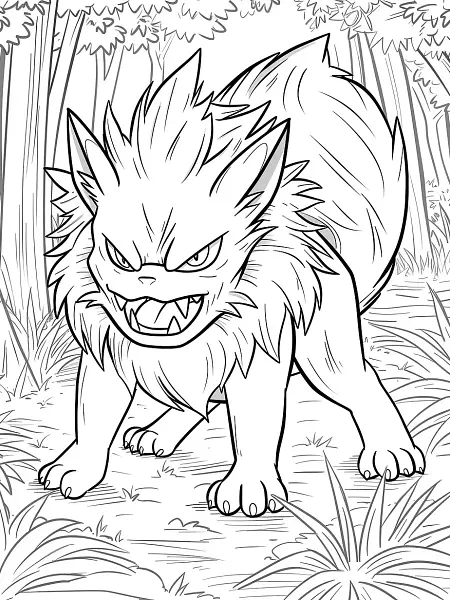 Durant Pokemon in Forest Coloring Page - 2