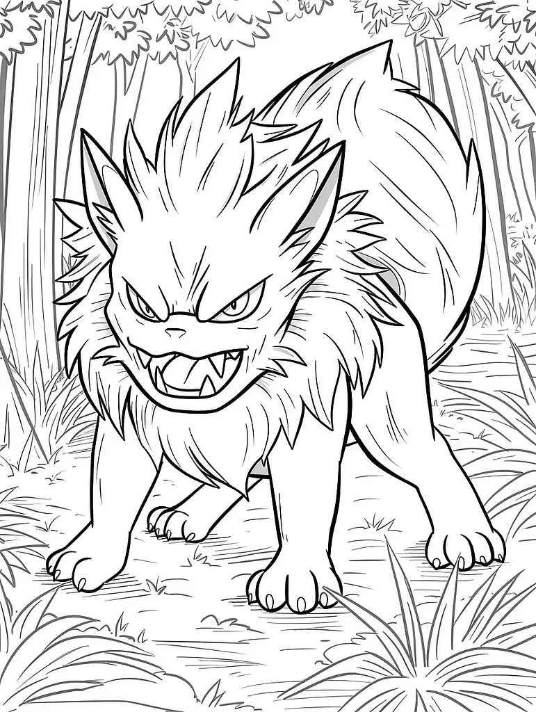 Durant Pokemon in Forest Coloring Page 3