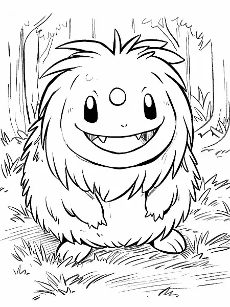 Clodsire Pokemon in Forest Coloring Page - 0