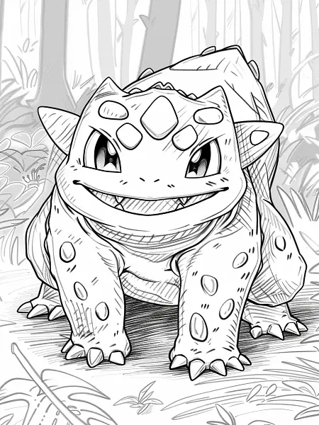 Clodsire Pokemon in Forest Coloring Page - 3