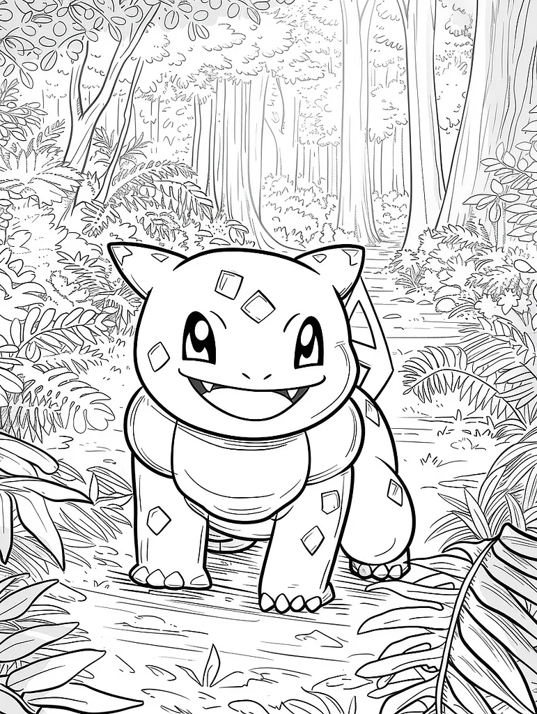 Clodsire Pokemon in Forest Coloring Page 3