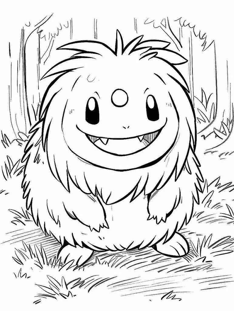 Clodsire Pokemon in Forest Coloring Page