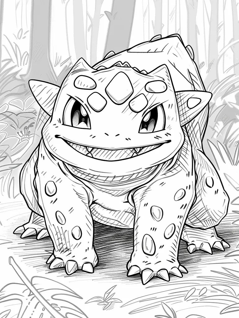 Clodsire Pokemon in Forest Coloring Page 4