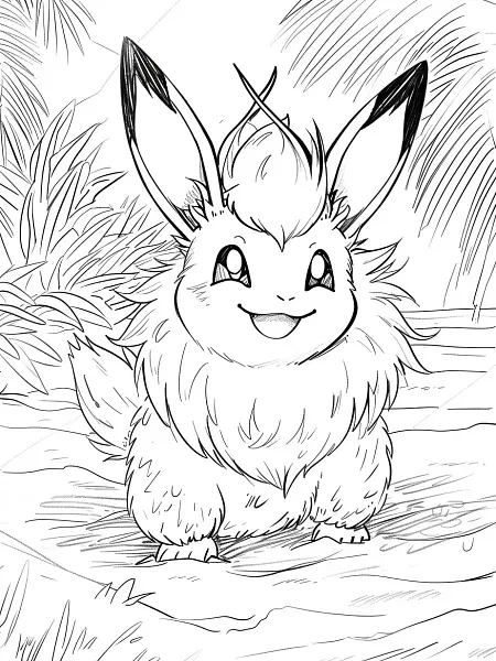 Flamigo Pokemon Coloring Page with Tropical Beach Background - 3