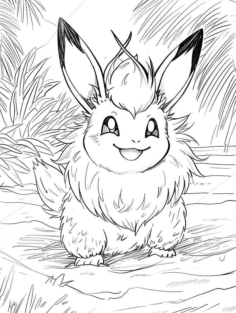 Flamigo Pokemon Coloring Page with Tropical Beach Background 4