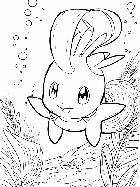 Milotic Pokemon with Serene Expression in Underwater Scene - 1