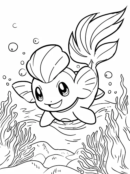 Milotic Pokemon with Serene Expression in Underwater Scene - 3