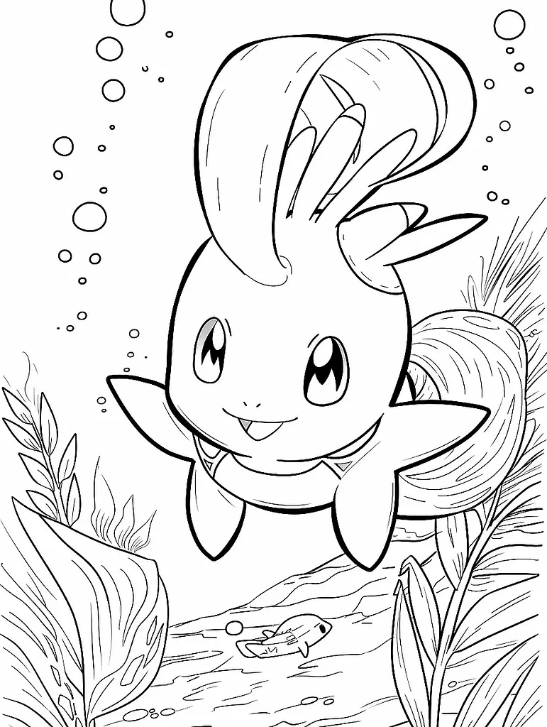 Milotic Pokemon with Serene Expression in Underwater Scene 2