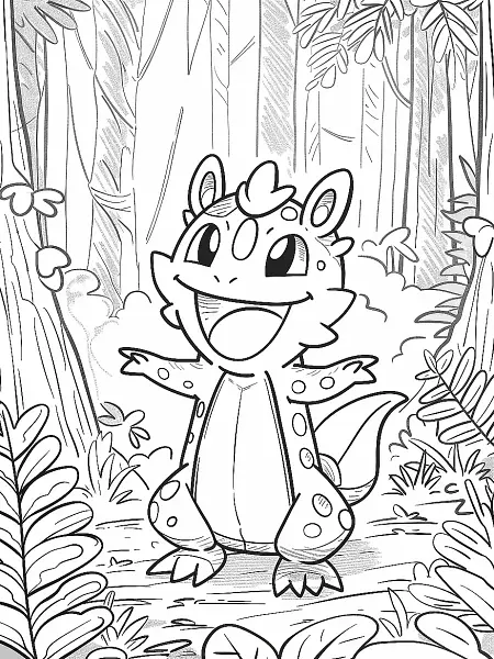 Joyful Tinkaton in Forest Coloring Page - 0