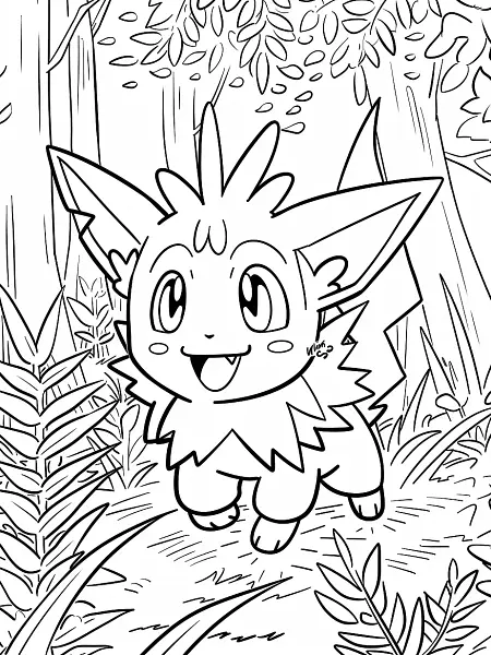 Joyful Tinkaton in Forest Coloring Page - 2