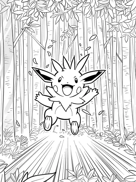 Joyful Tinkaton in Forest Coloring Page - 3