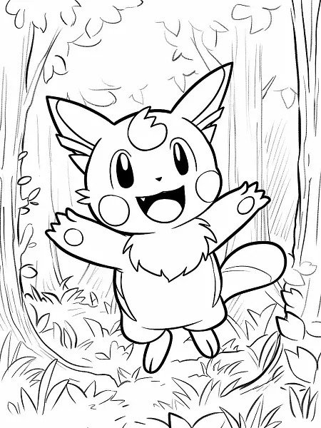 Joyful Tinkaton in Forest Coloring Page - 1