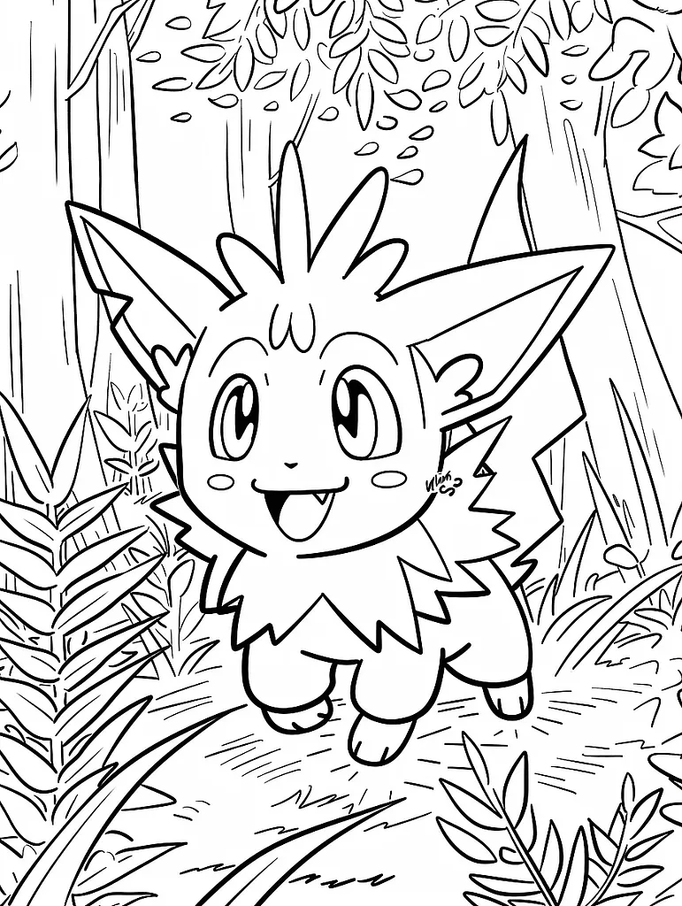 Joyful Tinkaton in Forest Coloring Page 3