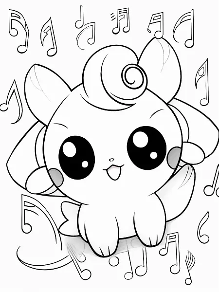 Jigglypuff with musical notes background - 0