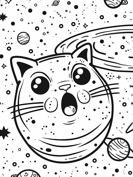 Surprised Ditto in Cosmic Space Coloring Page - 3