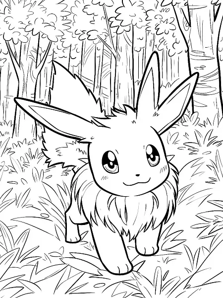 Suicune in the Forest Coloring Page - 0