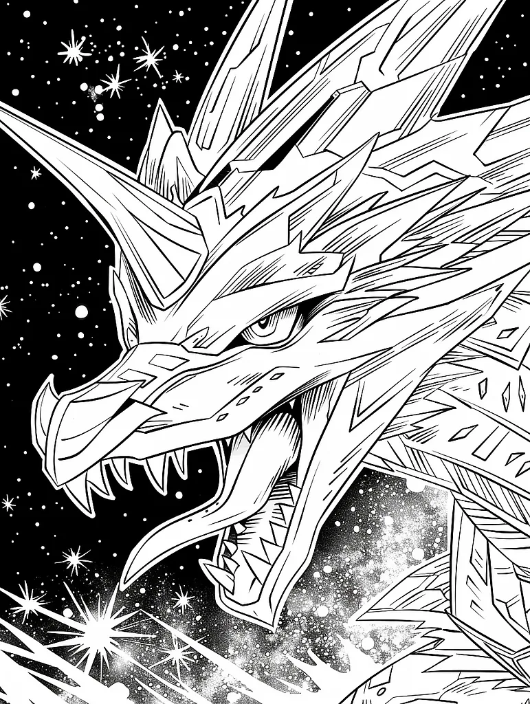 Dialga Pokemon Coloring Page - Fierce Expression in Space 3