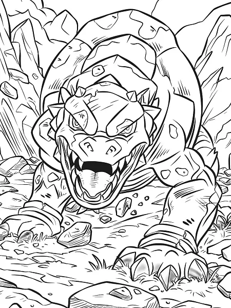 Fierce Tyranitar Coloring Page - 2