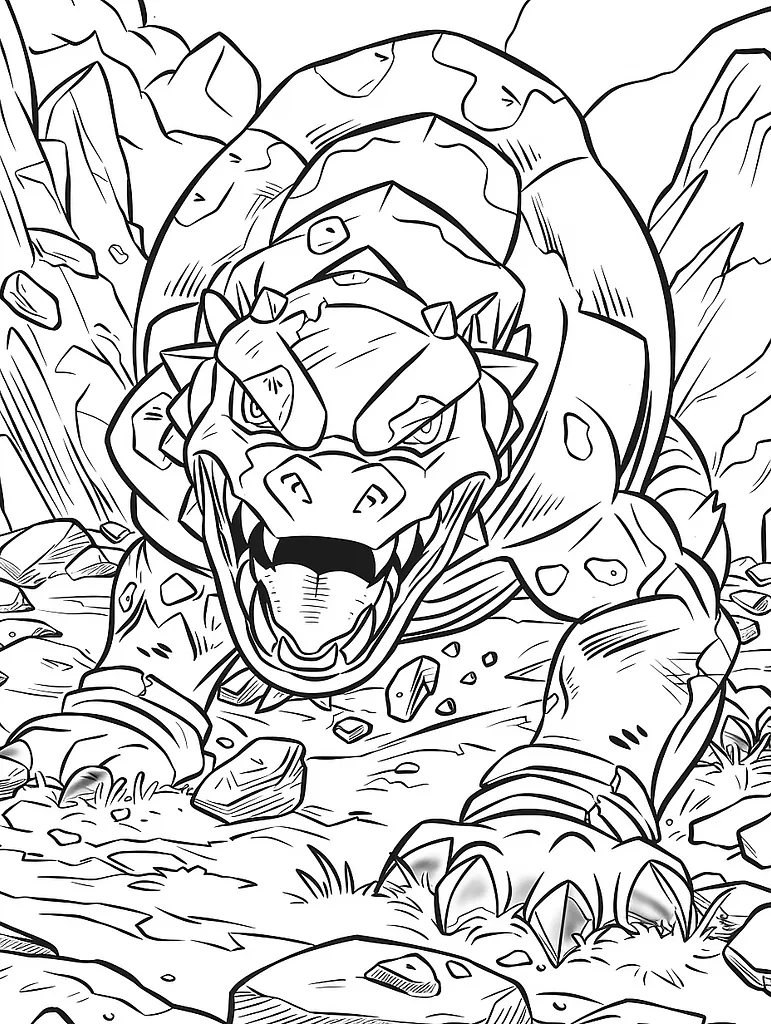 Fierce Tyranitar Coloring Page 3