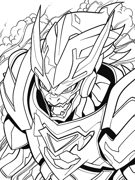 Fierce Zekrom in Stormy Clouds Coloring Page - 0