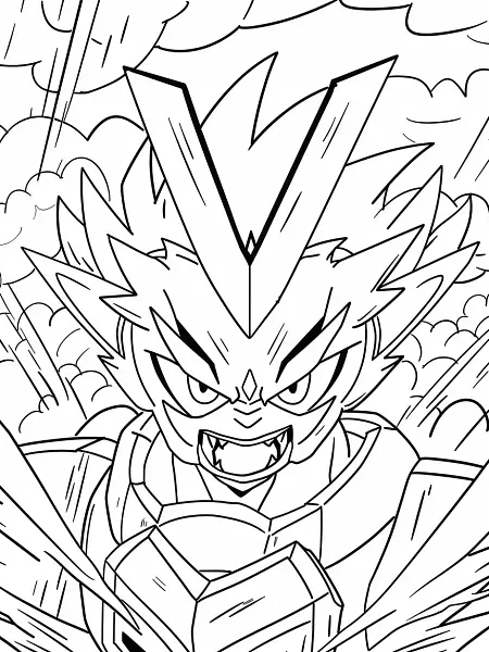 Fierce Zekrom in Stormy Clouds Coloring Page - 3