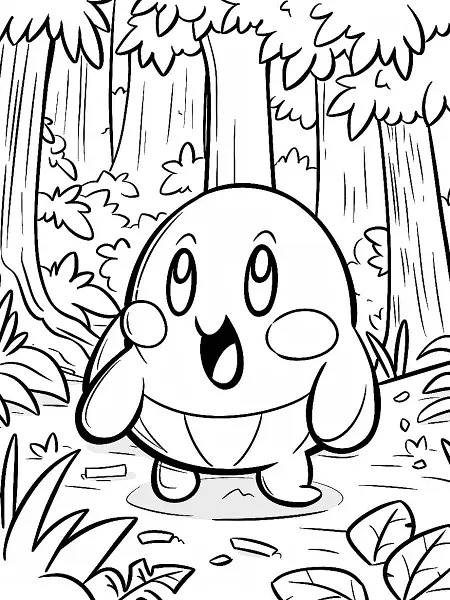 Surprised Diglett in Forest Coloring Page - 0