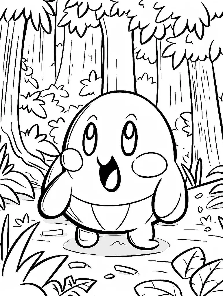 Surprised Diglett in Forest Coloring Page