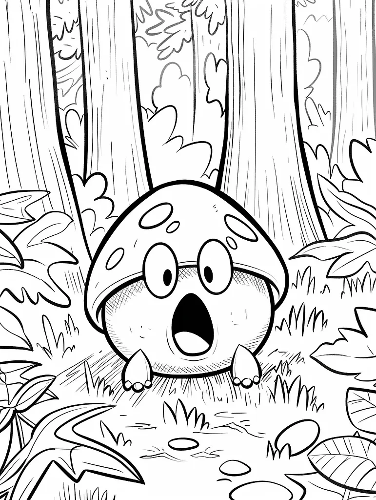 Surprised Diglett in Forest Coloring Page 4