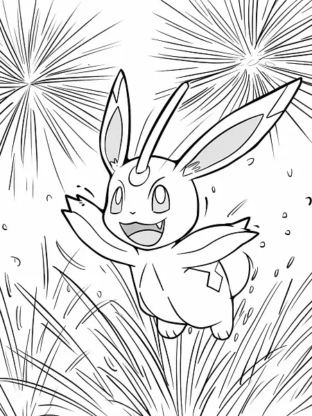 Blacephalon Pokemon with Fireworks Background - 2