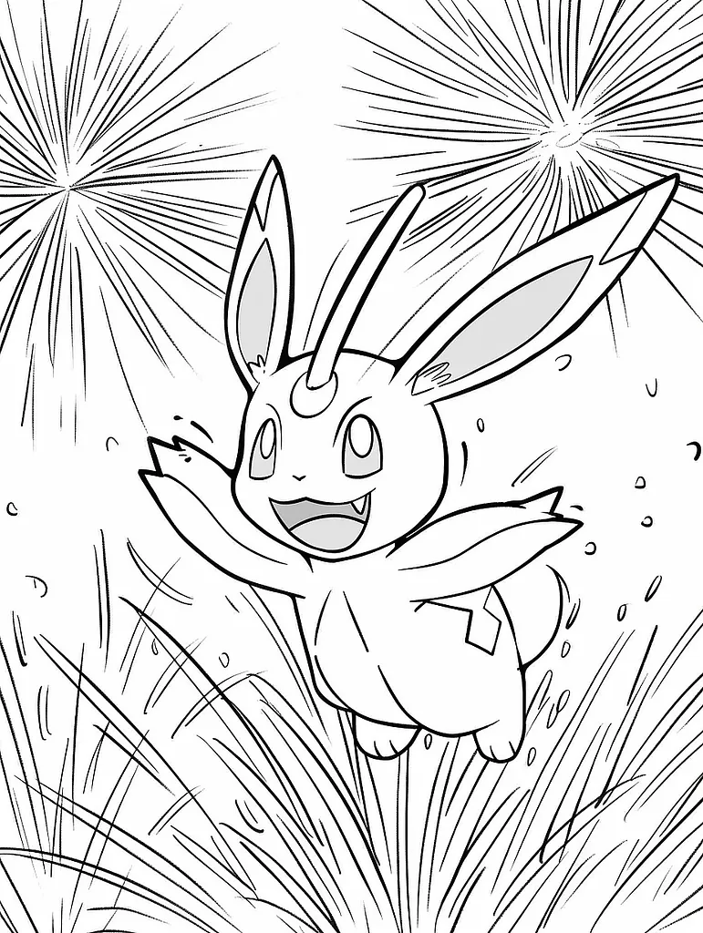 Blacephalon Pokemon with Fireworks Background 3