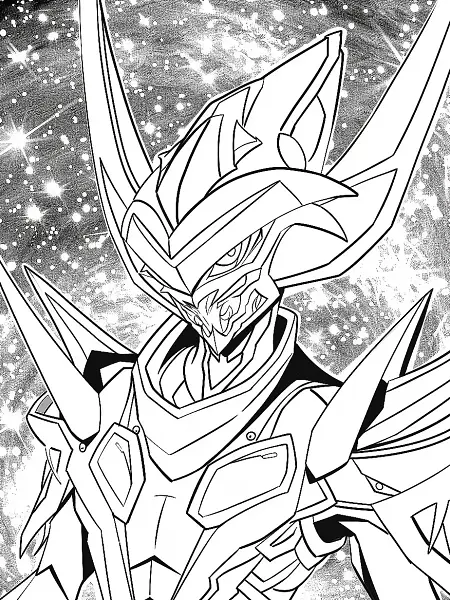 Necrozma Pokemon in a Galaxy Background Coloring Page - 0