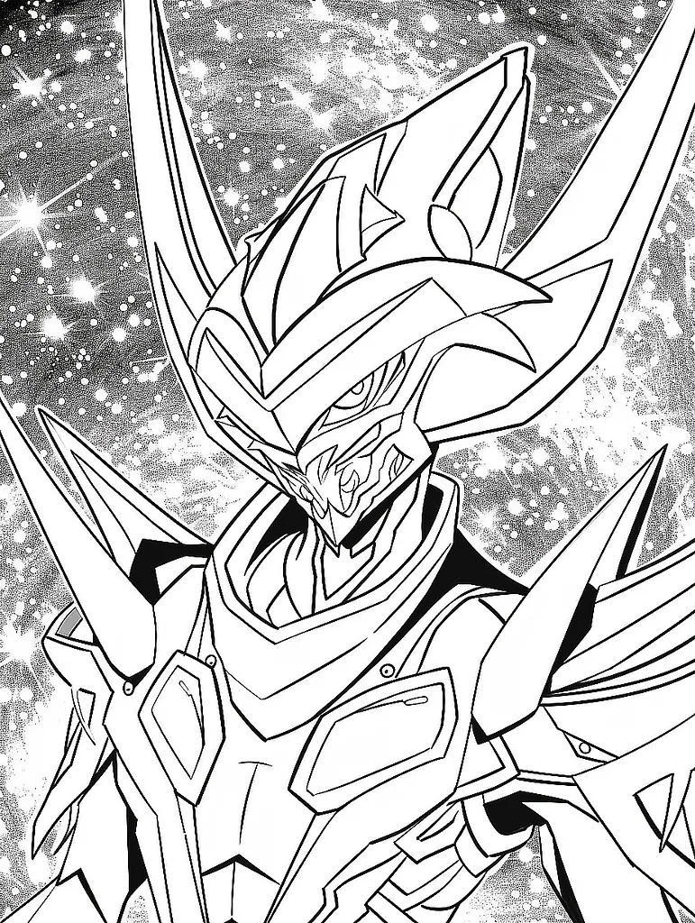 Necrozma Pokemon in a Galaxy Background Coloring Page