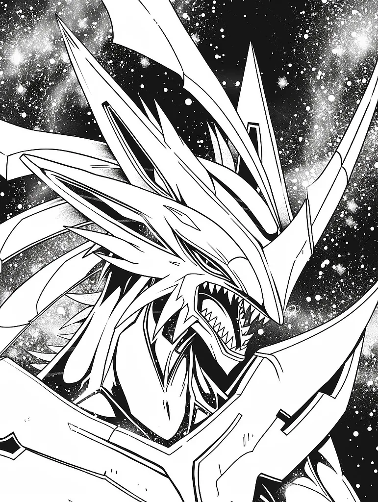 Necrozma Pokemon in a Galaxy Background Coloring Page 3