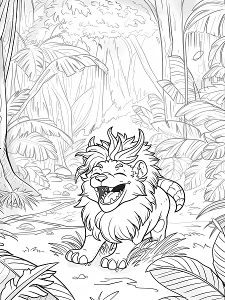 Happy Terapagos Pokemon in Forest Coloring Page - 3