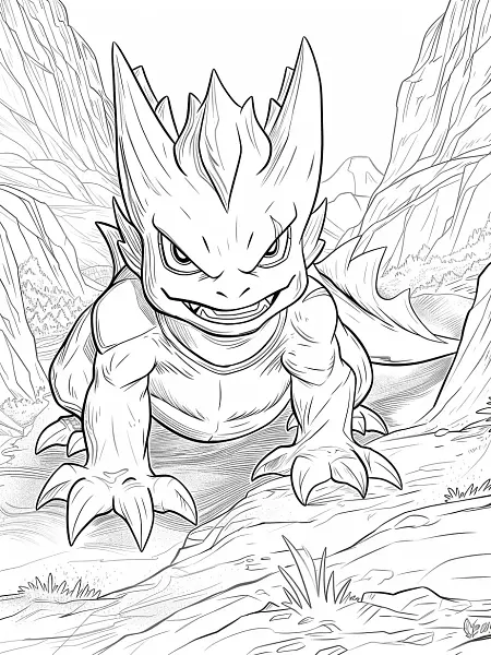 Fierce Salamence Pokemon Coloring Page - 3