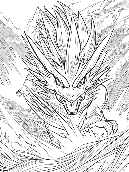 Fierce Salamence Pokemon Coloring Page - 2