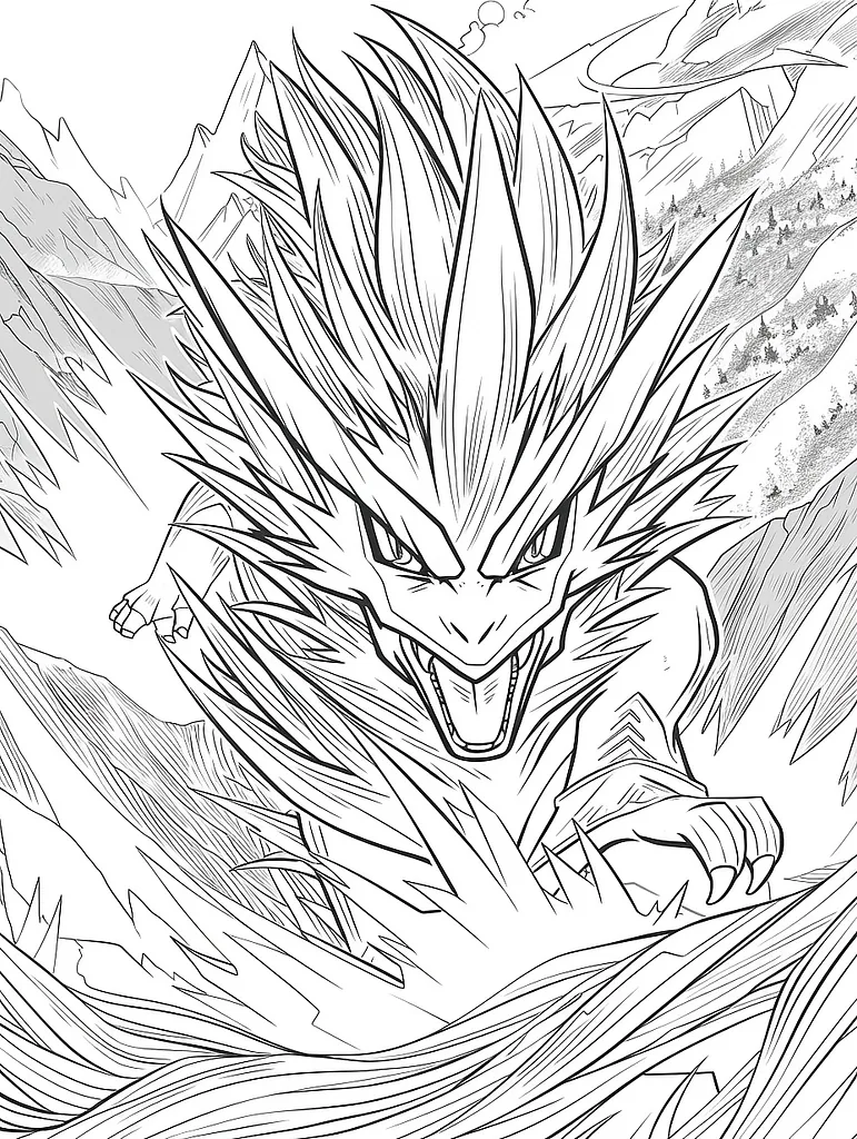 Fierce Salamence Pokemon Coloring Page 3