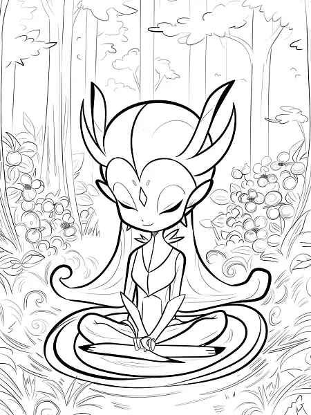 Gardevoir Pokemon Serene Coloring Page - 3