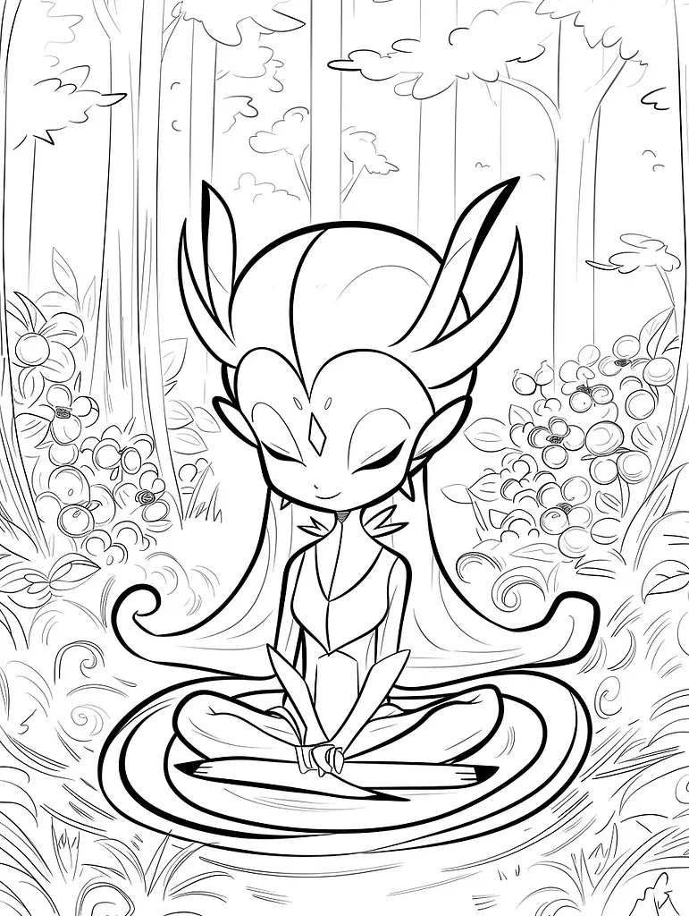 Gardevoir Pokemon Serene Coloring Page 4