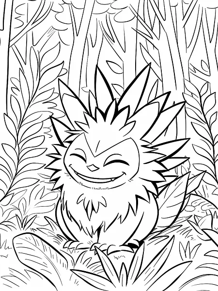 Aron Pokemon Coloring Page - Happy Forest Adventure - 2