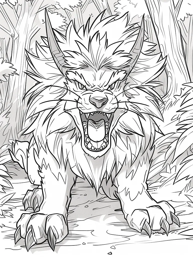 Incineroar Pokemon Coloring Page 4